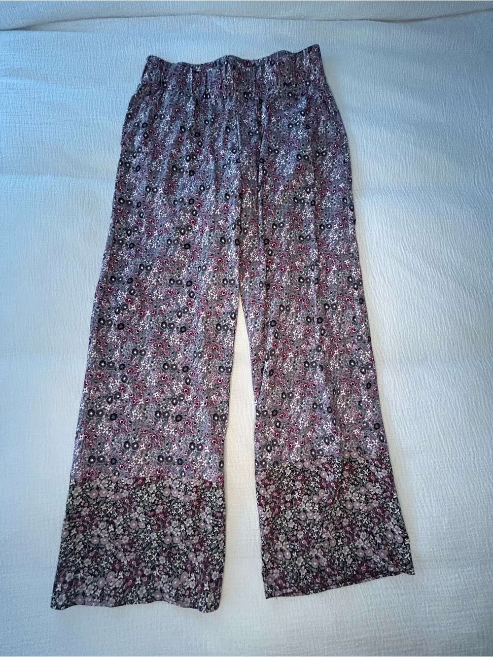 Pact Purple Floral Wide-Leg Pants